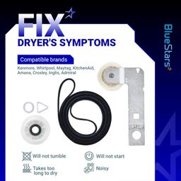 [Lifetime Warranty] 661570V 661570 & 279640 & W10837240 Dryer Drum Belt Idler Pulley and Pulley Kit - Compatible with Whirlpool Maytag Kenmore Dryers WED9200SQ0 WED5600XW0 WED9200SQ0 GEW9250PW1 thumbnail 3