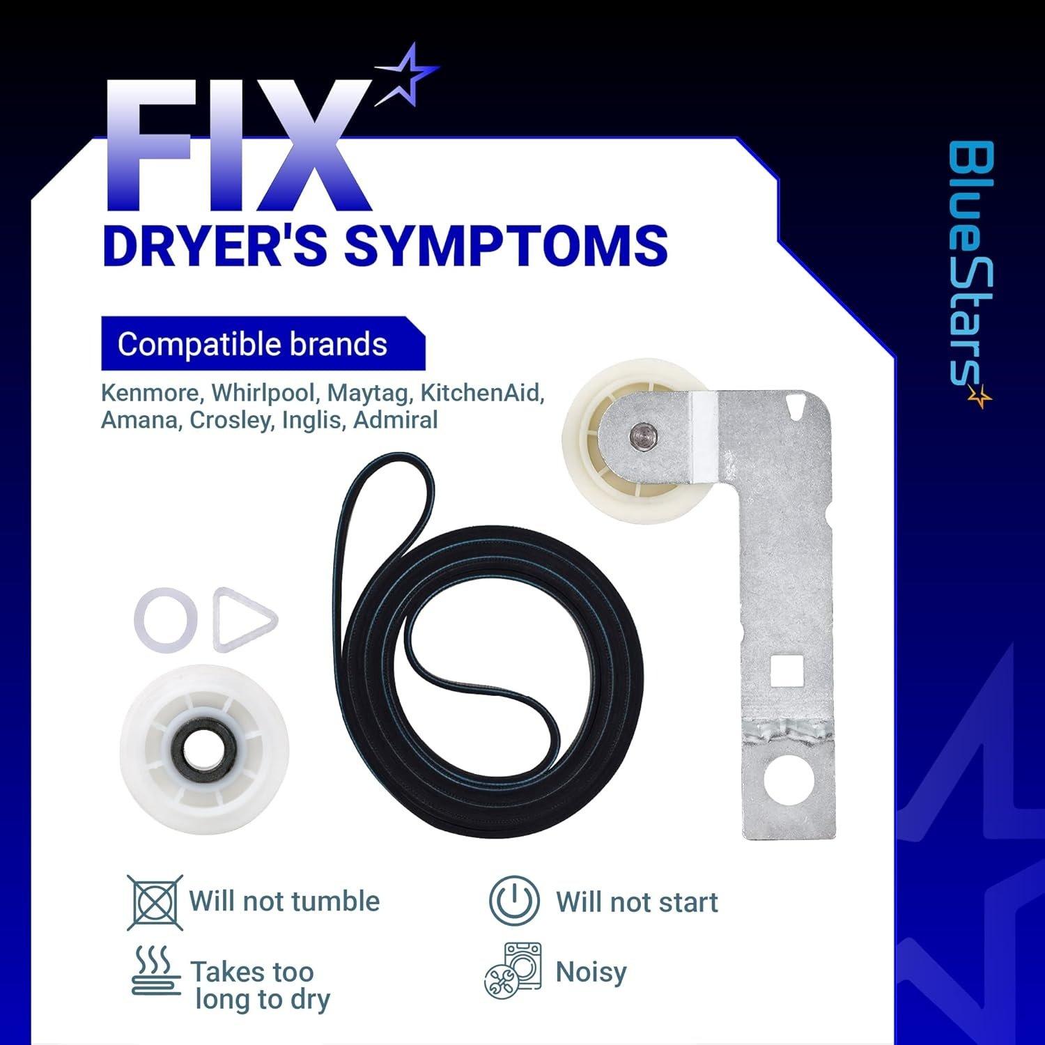 [Lifetime Warranty] 661570V 661570 & 279640 & W10837240 Dryer Drum Belt Idler Pulley and Pulley Kit - Compatible with Whirlpool Maytag Kenmore Dryers WED9200SQ0 WED5600XW0 WED9200SQ0 GEW9250PW1 image 3