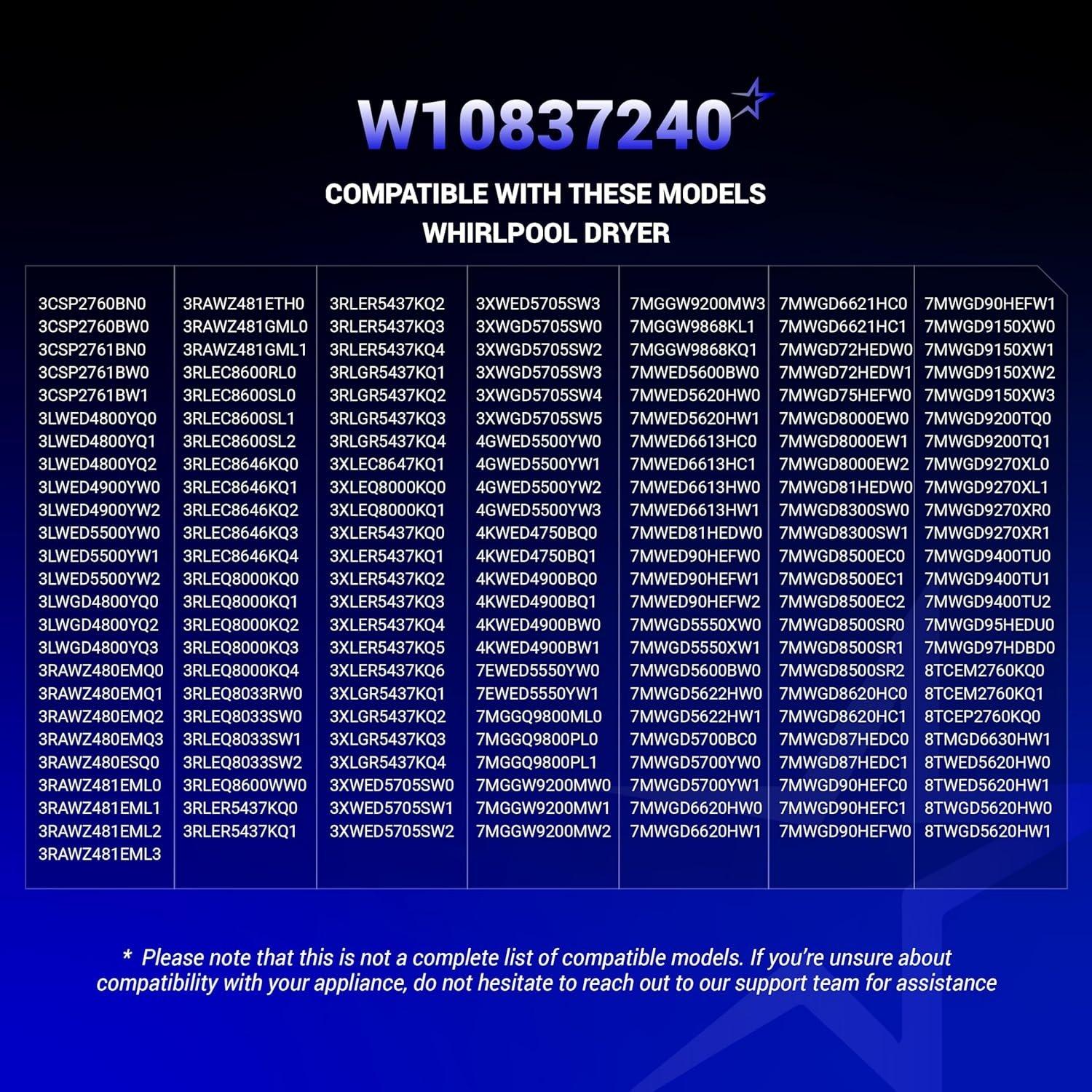 [Lifetime Warranty] W10837240 Dryer Idler Pulley With Bracket - Compatible with Whirlpool Kenmore Dryer - Replaces W10118756 W10547290 PS11726337 3387372 3388674 W10118754 image 3