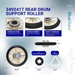 [Lifetime Warranty] 4392065 Dryer Repair Kit Included Belt 341241 Idler 691366 Rollers 349241T for Whirlpool Kenmore Admiral Amana Dryers - Replaces 279948 587636 AP3131942 PS373087 587636 WED4815EW1 NED4655EW1 thumbnail 7