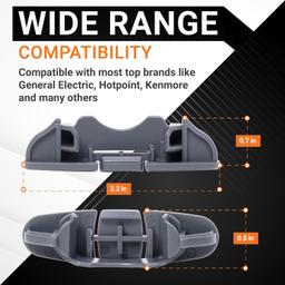 [Lifetime Warranty] W10508950 Dishwasher Stop Track Upper Rack Stop Clip - Compatible with Whirlpool Kenmore Dishwashers - Replaces W10199682 8562015 2684662 AP6022472 PS11755805 - Pack of 2 thumbnail 2