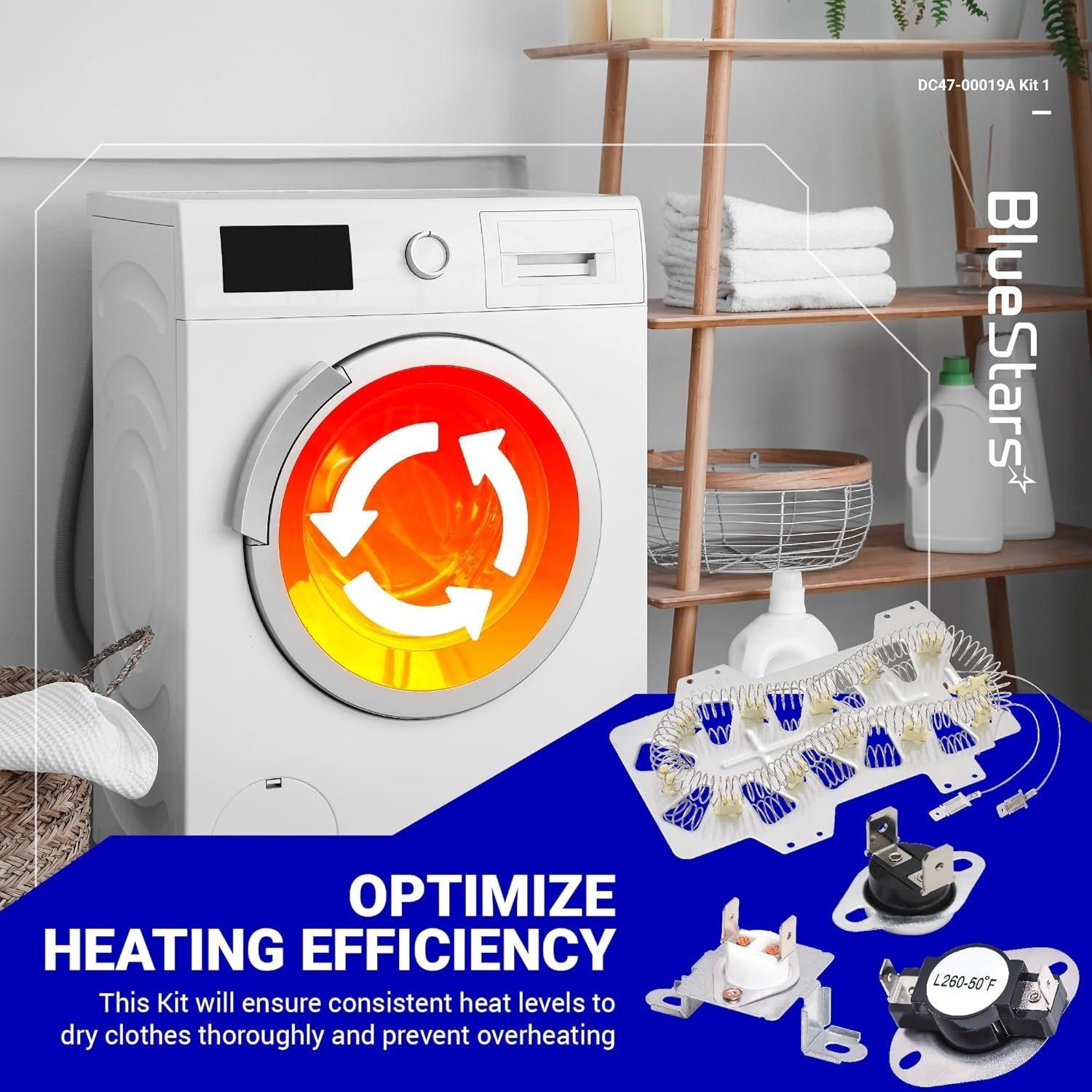 [Lifetime Warranty] DC47-00019A Dryer Heating Element Kit for Samsung Dryers DVE50R5200W/A3 DVE50R5400V/A3 DV42H5200EP/A3 DV45H7000EW/A2 DV42H5000EW/A3 DV42H5200EW/A3 image 5