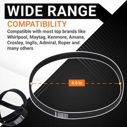 [Lifetime Warranty] W10006384 W11239857 Washer Drive Belt - Compatible with Whirlpool Maytag Kenmore Washers, Top Load Washing Machines - Replaces WPW10006384 WPW10006384VP PS11747978 AP6014712 thumbnail 5