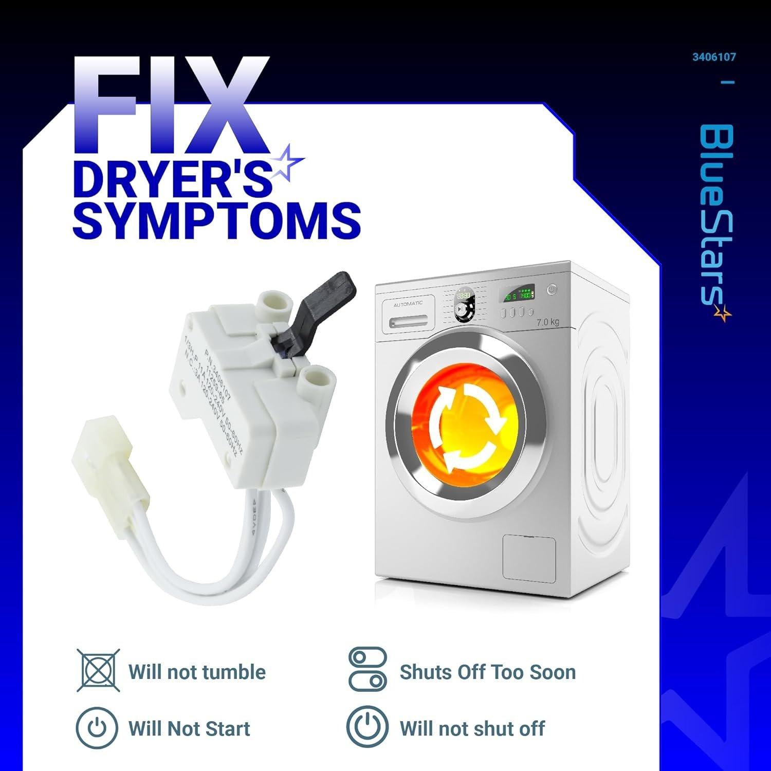 [Lifetime Warranty] WP3406107 3406107 Dryer Door Switch - For Whirlpool Maytag Kenmore Dryers - Replaces 3406109 3405100 3405101 3406100 3406101 AED4475TQ1 MEDC400VW0 image 6