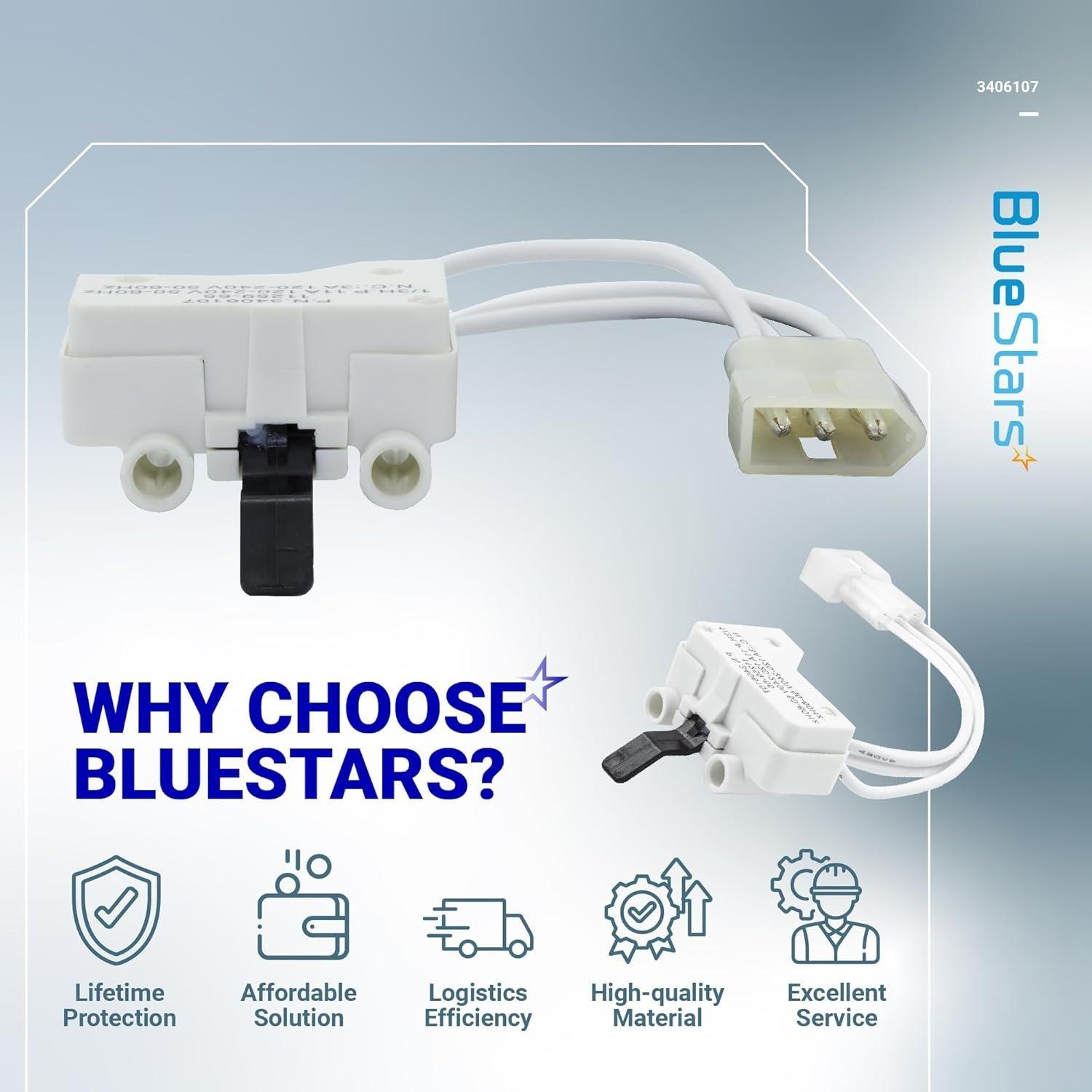 [Lifetime Warranty] WP3406107 3406107 Dryer Door Switch - For Whirlpool Maytag Kenmore Dryers - Replaces 3406109 3405100 3405101 3406100 3406101 AED4475TQ1 MEDC400VW0 image 7