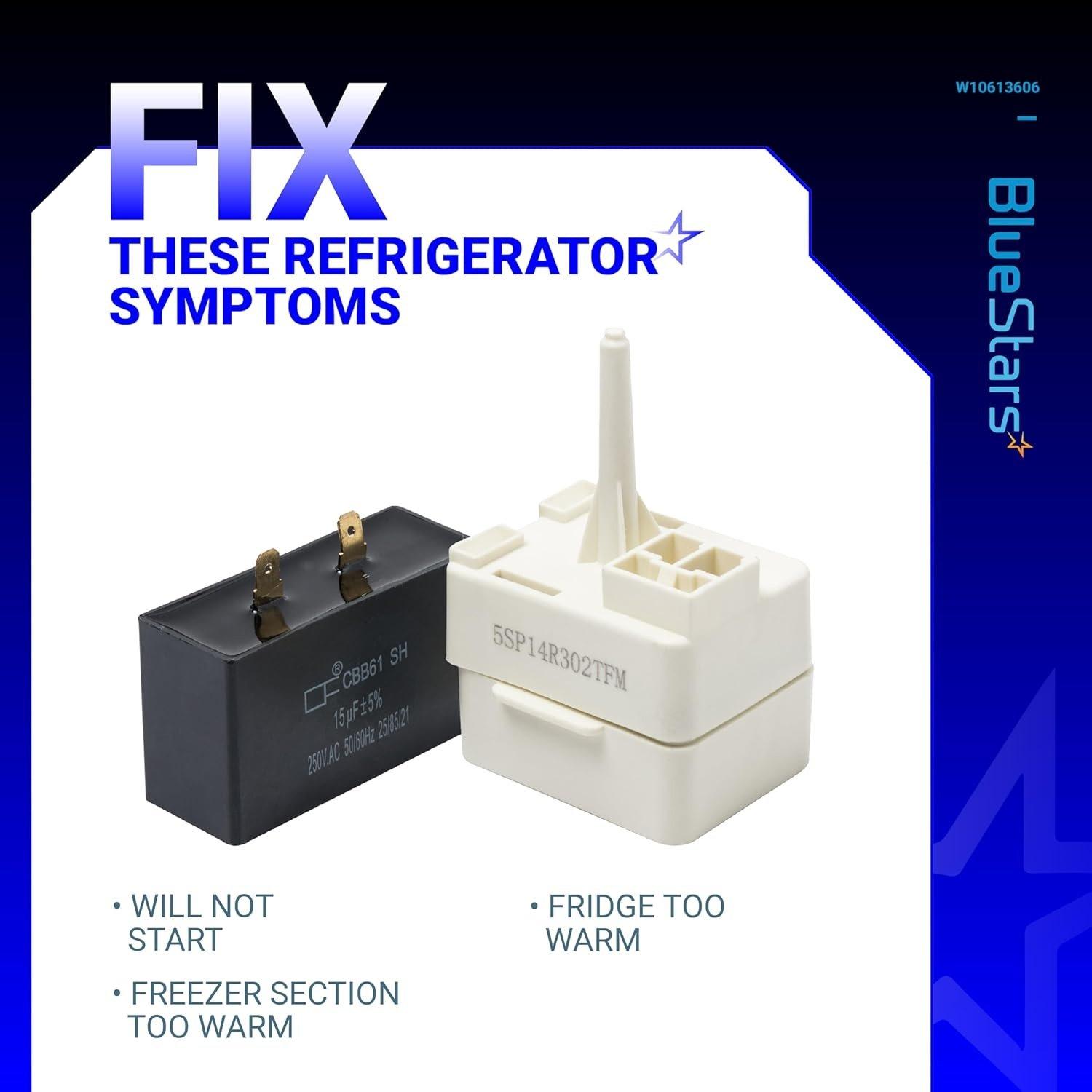 [Lifetime Warranty] W10613606 Refrigerator Compressor Start Relay and Capacitor - Compatible with Whirlpool KitchenAid Kenmore Refrigerators - Replaces W10416065 PS8746522 67003186 image 4
