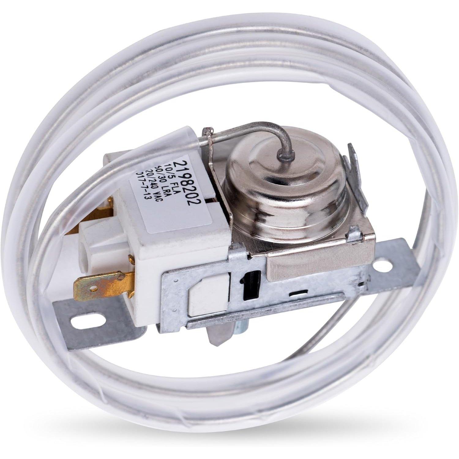 [Lifetime Warranty] 2198202 Refrigerator Cold Control Thermostat Replacement - Compatible with Whirlpool & Kenmore Refrigerators - Replaces 2161284 2198201 PS11739232 AP6006166 WP2198202 161284 1110552 image 0
