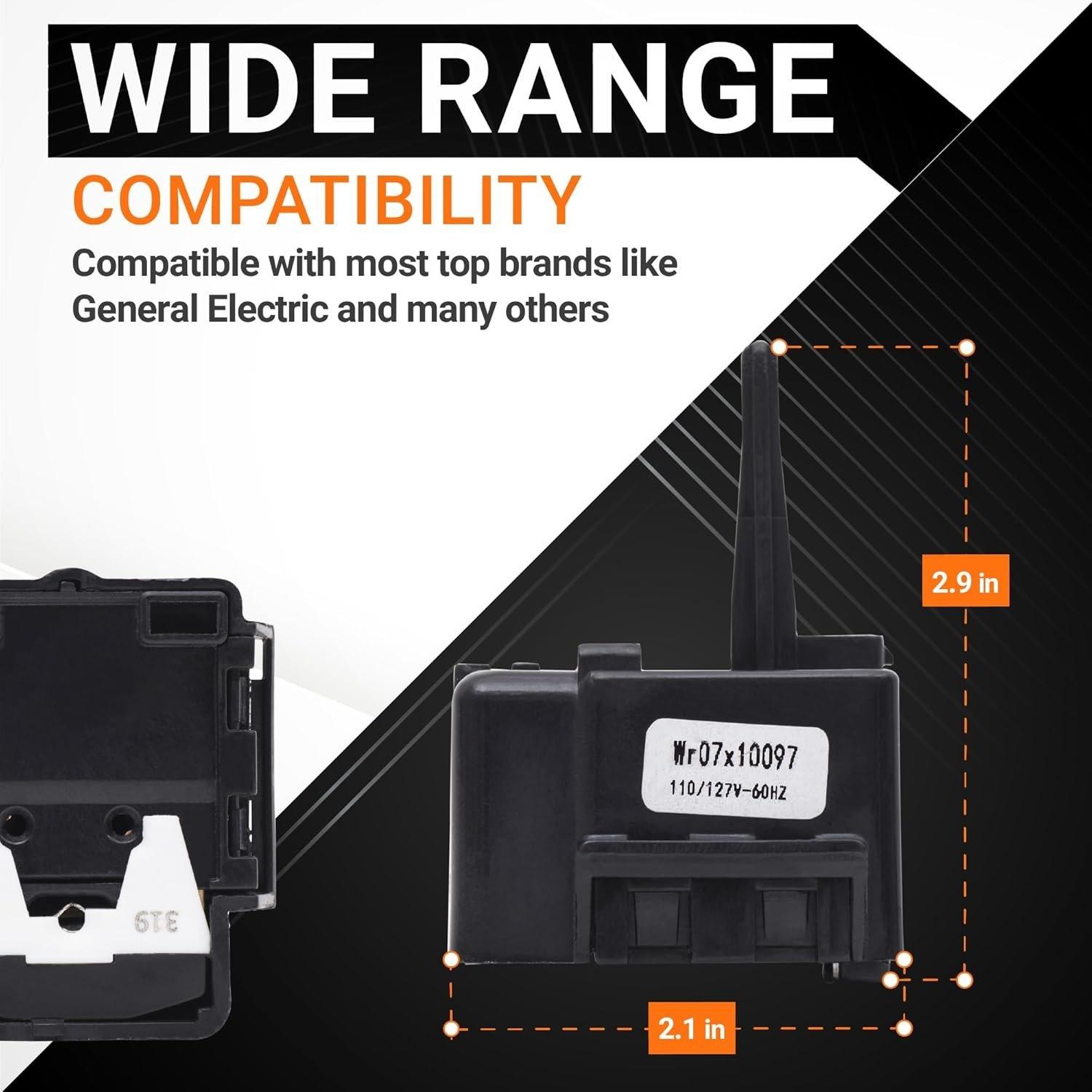 [Lifetime Warranty] WR07X10097 12uF 250VAC Relay and Overload Assembly Replacement - Compatible with GE Refrigerators - Replaces 1265640 AP4300623 PS1766101 513604045 image 1