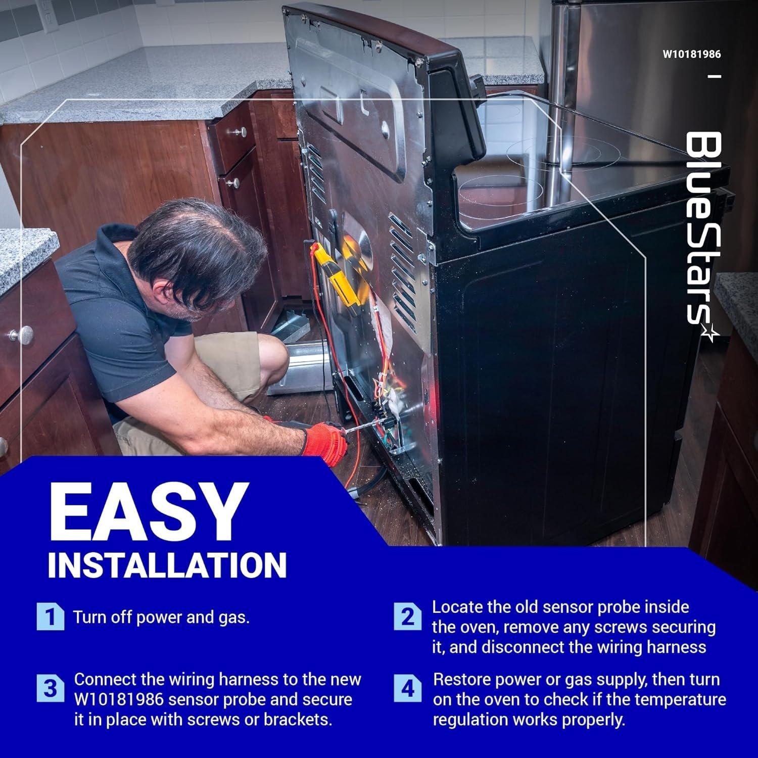 [Lifetime Warranty] WPW10181986 W10181986 W10131826 Range Oven Sensor Probe Replacement - Compatible with Whirlpool Maytag Kenmore Ranges - Replaces WPW10181986 8273902 W10131826 PS11749737 AP6016450 image 2