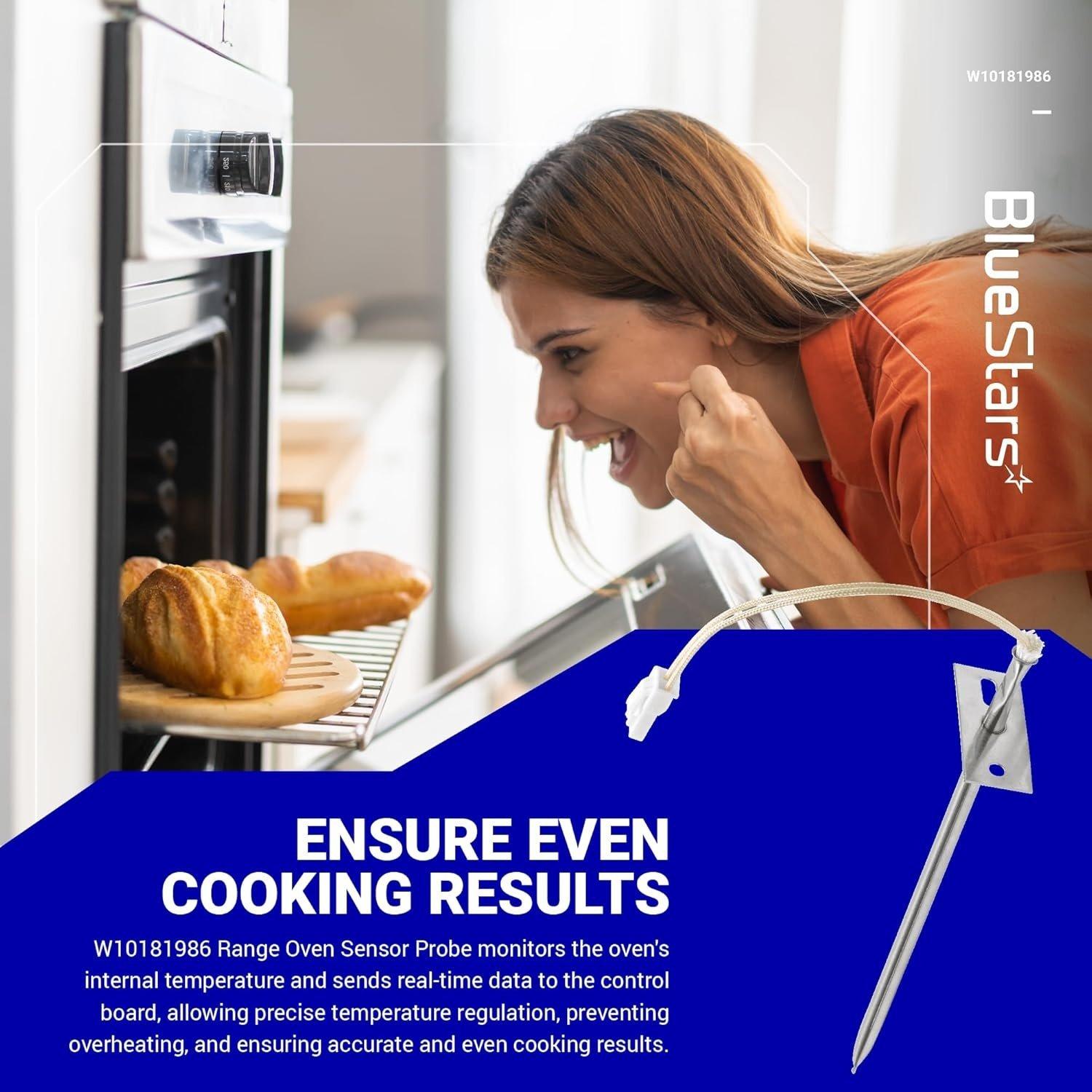 [Lifetime Warranty] WPW10181986 W10181986 W10131826 Range Oven Sensor Probe Replacement - Compatible with Whirlpool Maytag Kenmore Ranges - Replaces WPW10181986 8273902 W10131826 PS11749737 AP6016450 image 4