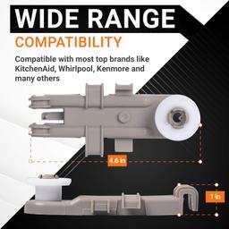 [Lifetime Warranty] 8268743 Dishwasher Upper Rack Wheel - Compatible for Whirlpool Kenmore KitchenAid Dishwashers - Replaces WP8268743 AP6012252 PS11745459 - Pack of 4 thumbnail 1