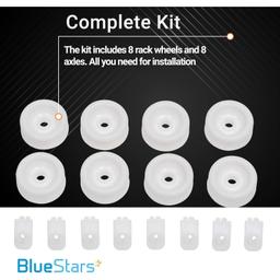 [Lifetime Warranty] WD12X271 Dishwasher Lower Rack Roller and Axle Kit - Compatible with General Electric Dishwashers - Replaces WD12X0271 AP2039084 PS259136 - Pack of 8 thumbnail 2