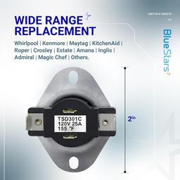 [Lifetime Warranty] 3387134 Dryer Cycling Thermostat & 3392519 Thermal Fuse - Compatible with Whirlpool & Kenmore - Replaces PS11741405 3387139 80005 694511 WP3392519VP 306910 thumbnail 2