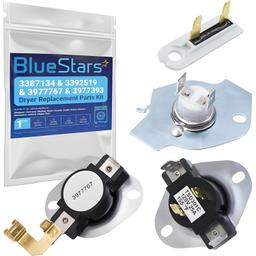 [Lifetime Warranty] 3387134 Cycling Thermostat 3392519 Dryer Thermal Fuse 3977393 Thermal Cut-off Switch 3977767 High-limit Thermostat Kit - Compatible with Whirlpool Kenmore Maytag Dryers thumbnail 0