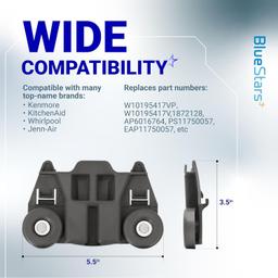 [Lifetime Warranty] W10195417 Dishwasher Lower Dish Rack Wheel with Steel Screws - Fit Kenmore KitchenAid Whirlpool Jenn-Air Dishwashers - Replaces AP4538395 PS2579553 WPW10195417 AH2579553 - Pack of 4 thumbnail 4