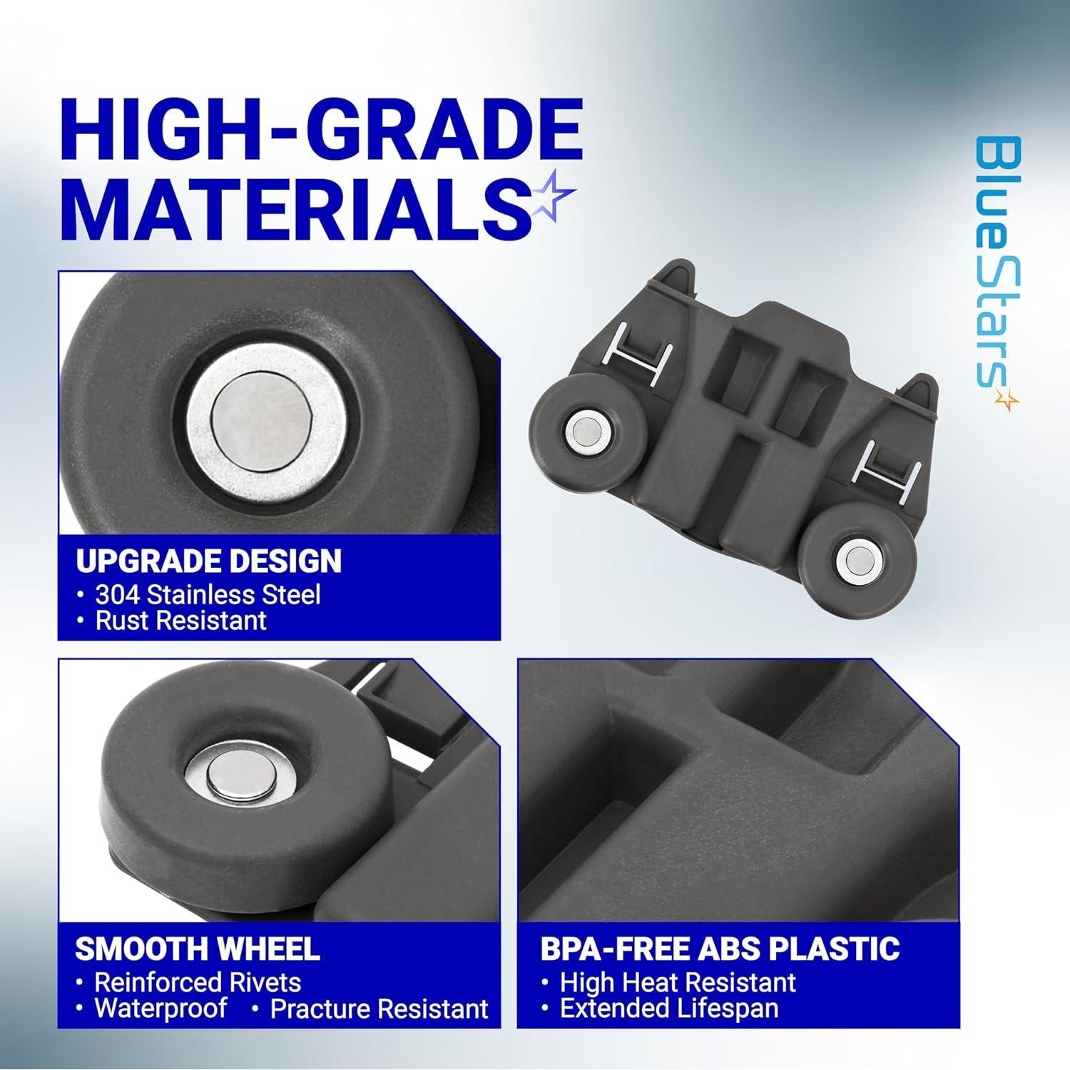 [Lifetime Warranty] W10195417 Dishwasher Lower Dish Rack Wheel with Steel Screws - Fit Kenmore KitchenAid Whirlpool Jenn-Air Dishwashers - Replaces AP4538395 PS2579553 WPW10195417 AH2579553 - Pack of 4 image 8