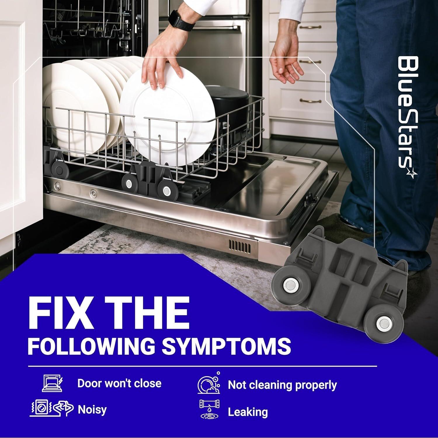 [Lifetime Warranty] W10195417 Dishwasher Lower Dish Rack Wheel with Steel Screws - Fit Kenmore KitchenAid Whirlpool Jenn-Air Dishwashers - Replaces AP4538395 PS2579553 WPW10195417 AH2579553 - Pack of 4 image 5