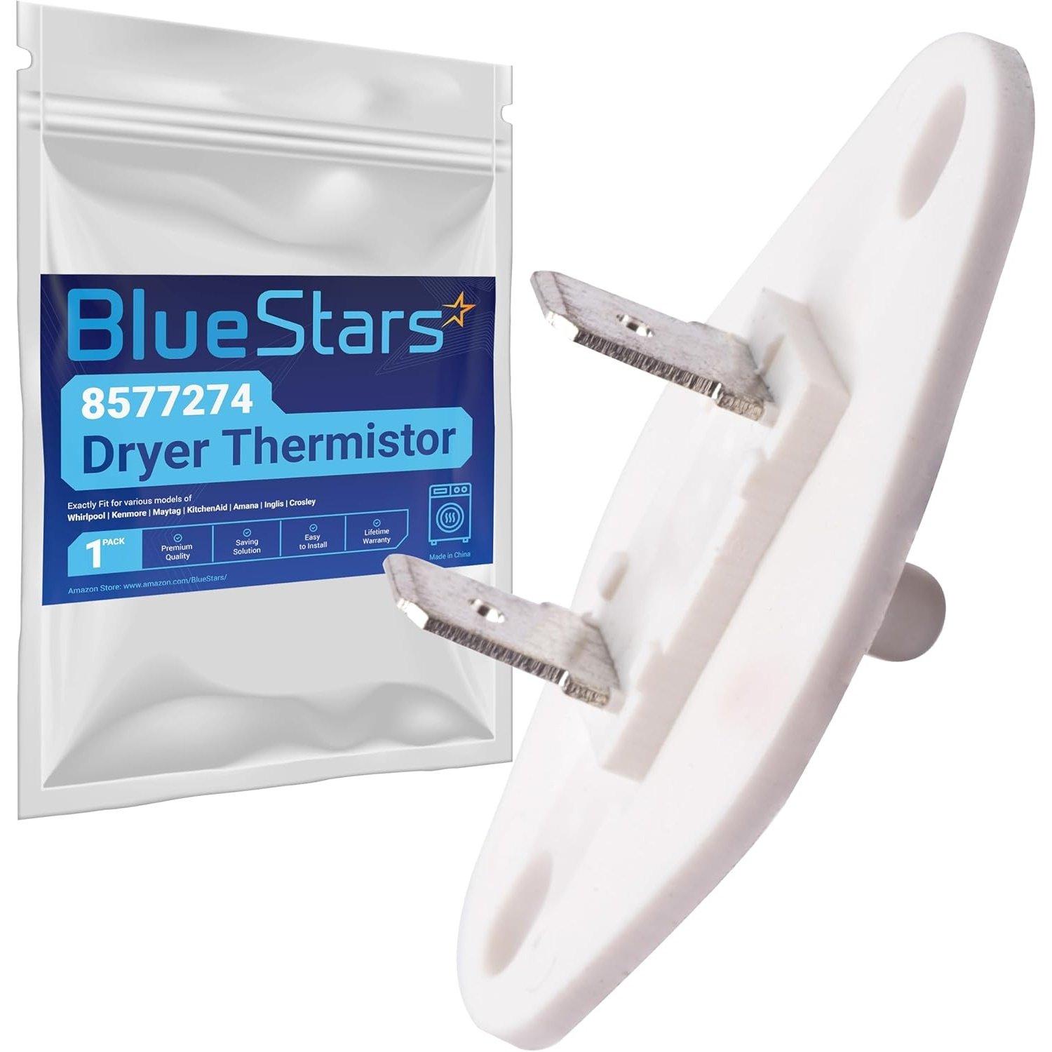 [Lifetime Warranty] 8577274 Dryer Thermistor - Fit for Whirlpool Kenmore KitchenAid Dryers - Replaces 3976615 AP3919451 WP8577274 PS993287 3390292 image 0