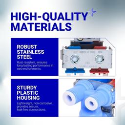 [Lifetime Warranty] WR57X10032 WR57X33326 Refrigerator Water Valve Dual Solenoid Valve - Compatible with GE Refrigerators - Replaces AP3192626 WR57X10040 AP3672839 PS901314 thumbnail 3