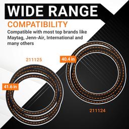 [Lifetime Warranty] 211124 & 211125 Washer Belt Assembly - Compatible with Whirlpool Maytag Jenn-Air Washers - Replaces 12112425 12112425VP 210024 AP4011179 PS2005284 22002570 thumbnail 2