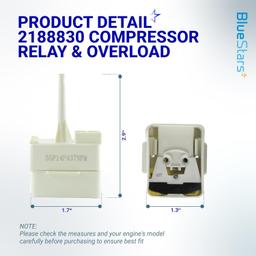 [Lifetime Warranty] 2188830 Refrigerator Compressor Relay & Overload Replacement - Compatible with Whirlpool & Kenmore Refrigerators - Replaces 2220475 PS993073 2188829 1177466 thumbnail 4