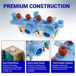 [Lifetime Warranty] WH13X26637 Water Inlet Valve - Compatible With GE Washer GTW680BSJ4WS GTW680BSJ5WS GTW685BPL0DG GTW680BSJ6WS GTW750CPL1DG GTW720BSN0WS - Replaces AP6282070 WH13X24058 4546358 PS12171559 thumbnail 4