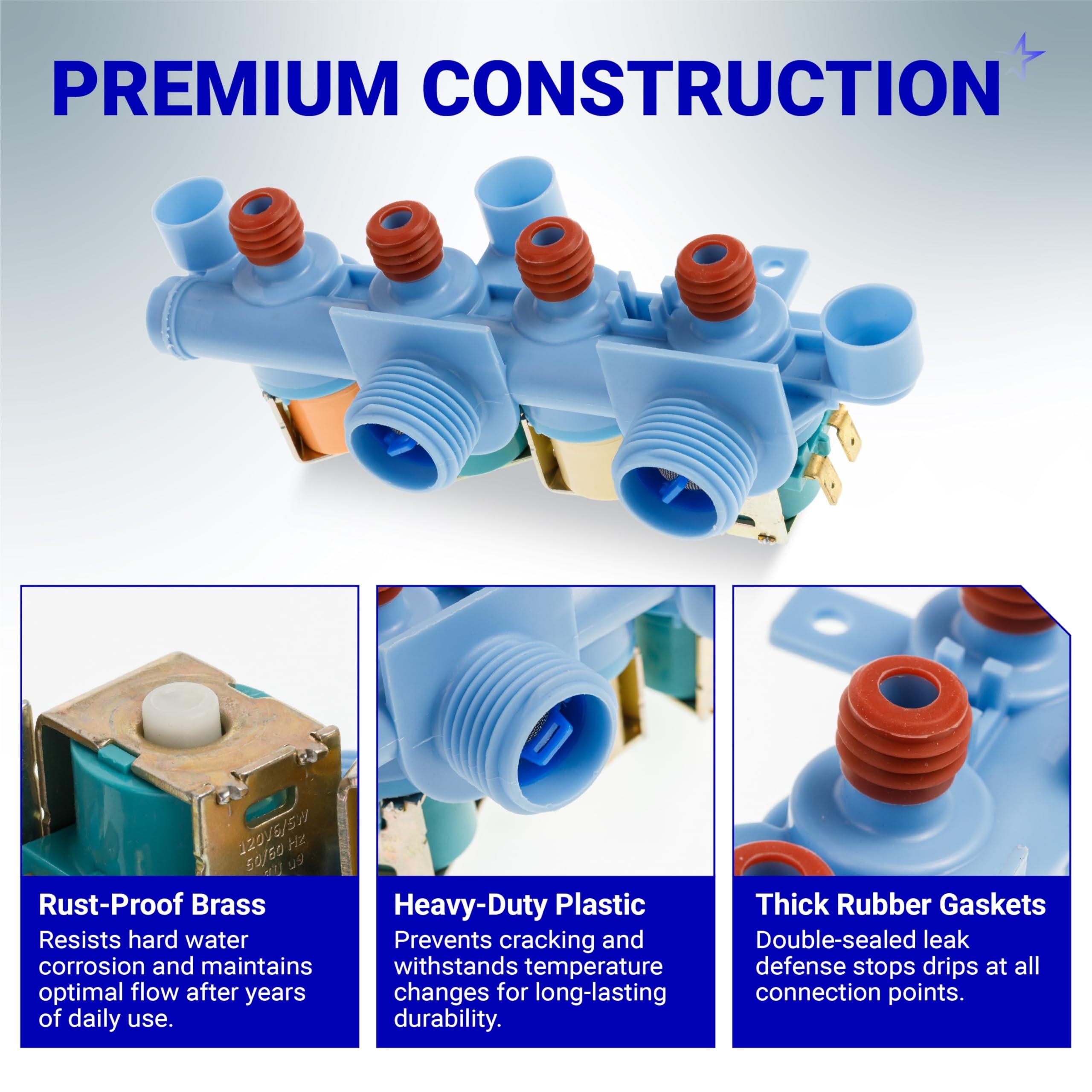 [Lifetime Warranty] WH13X26637 Water Inlet Valve - Compatible With GE Washer GTW680BSJ4WS GTW680BSJ5WS GTW685BPL0DG GTW680BSJ6WS GTW750CPL1DG GTW720BSN0WS - Replaces AP6282070 WH13X24058 4546358 PS12171559 image 4