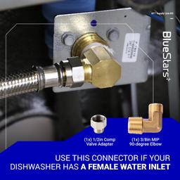[Lifetime Warranty] Dishwasher Installation Kit, 6-Feet Supply Line with 3/8" x 3/8" Compression, 6-Feet 3-Prong Power Cord, Elbow Connectors & Adapters thumbnail 4