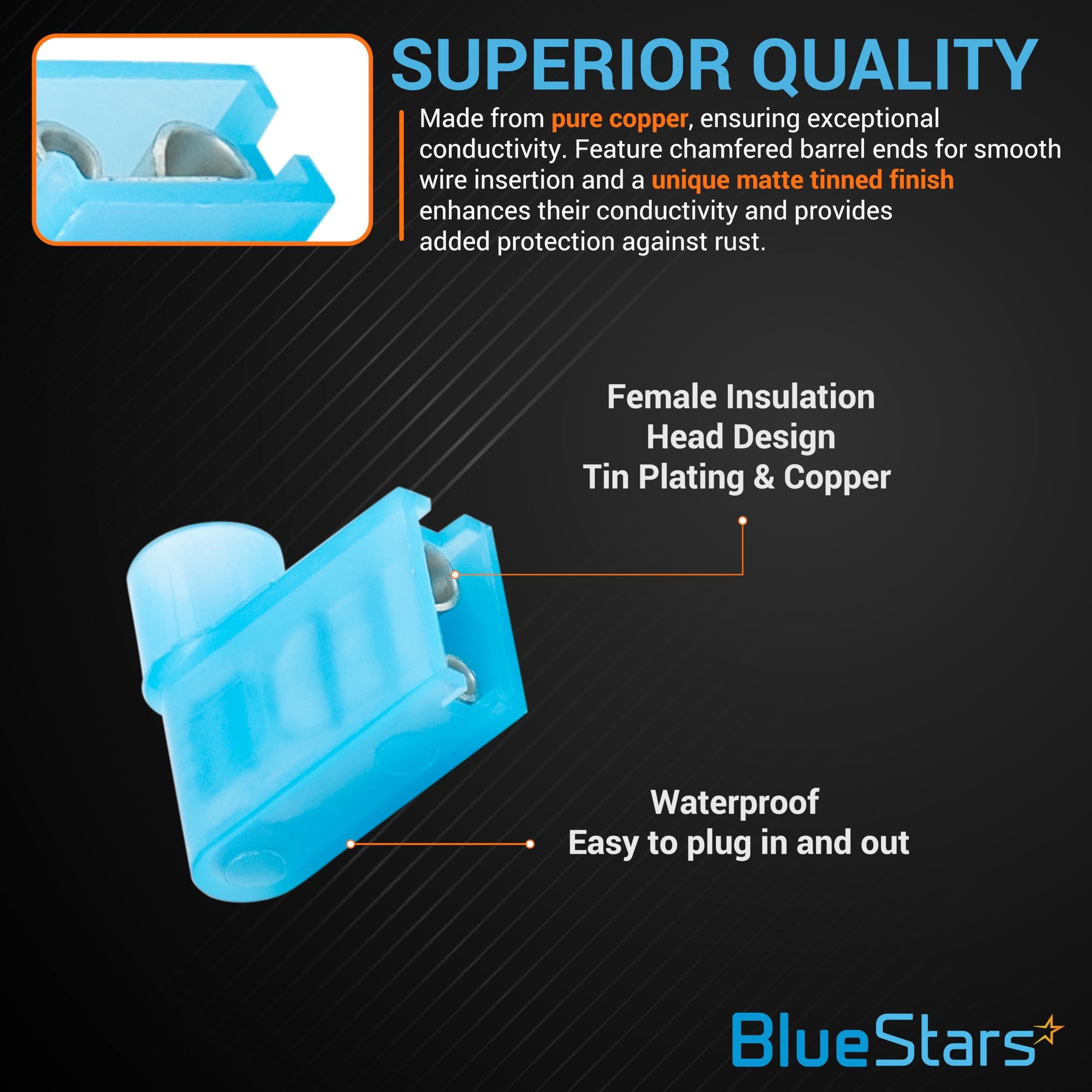 [Lifetime Warranty] 100 PCS Blue Flag Spade Terminals Female image 3