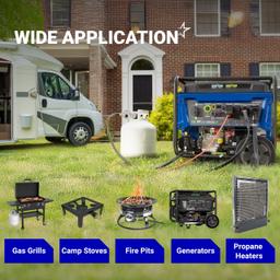 [Lifetime Warranty] 2 Stage Propane Regulator with POL - Standard P.O.L Connection and 3/8in Female Flare Fitting - Propane Tank Regulator for RV Vans Trailers Campers 100lb Tank ASME Tank Generators thumbnail 7