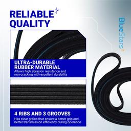 [Lifetime Warranty] WE12M29 WE03X29897 WE12M22 Dryer Belt 89.5-Inch - For GE Hotpoint Frigidaire GTD33EASK0WW GTD42EASJ2WW DBXR463ED2WW DBXR463ED1WW - Replaces 137292700 AP4565702 134163500 thumbnail 4