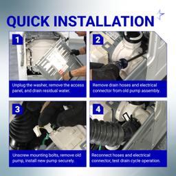 [Lifetime Warranty] DC31-00054A WF210ANW/XAA Washer Drain Pump Motor - For Samsung Maytag Kenmore WF220ANW/XAA WF448AAW/XAA WF328AAW/XAA - Replaces DC31-00016A AP4202690 62902090 thumbnail 6