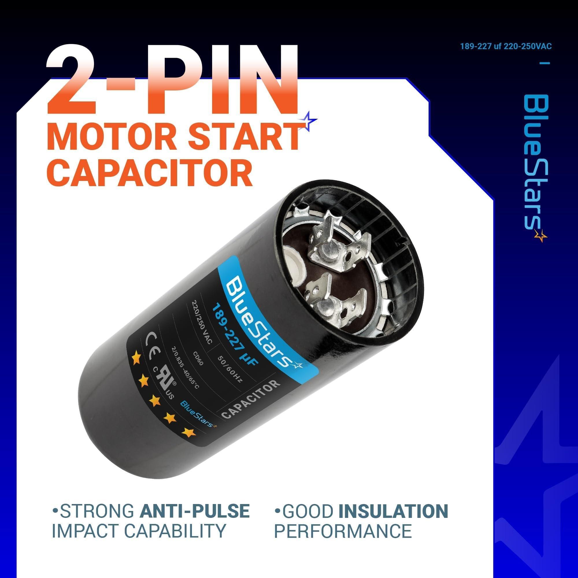 [Lifetime Warranty] 189-227 uF MFD 220-250 VAC Round Start Capacitor 50/60 Hz - Fits OEM Single Phase Motor - Pack of 2 image 3