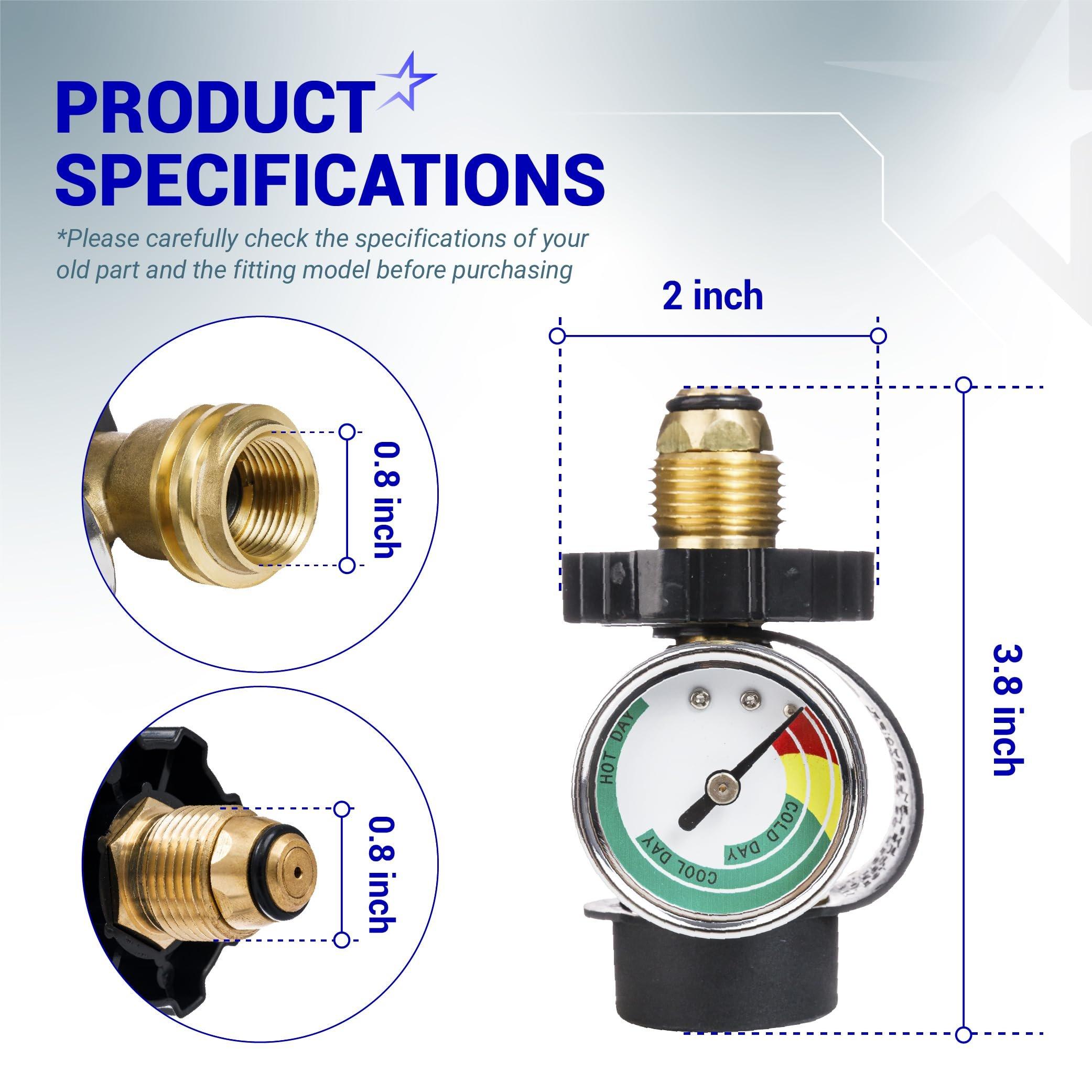 BlueStars [100% Solid Brass] 100 lb Propane Tank Adapter, POL Propane Gauge for 100 lb Propane Tank, Converts POL LP Tank Service Valve to QCC1/Type 1 - Old to New Connection Type image 2
