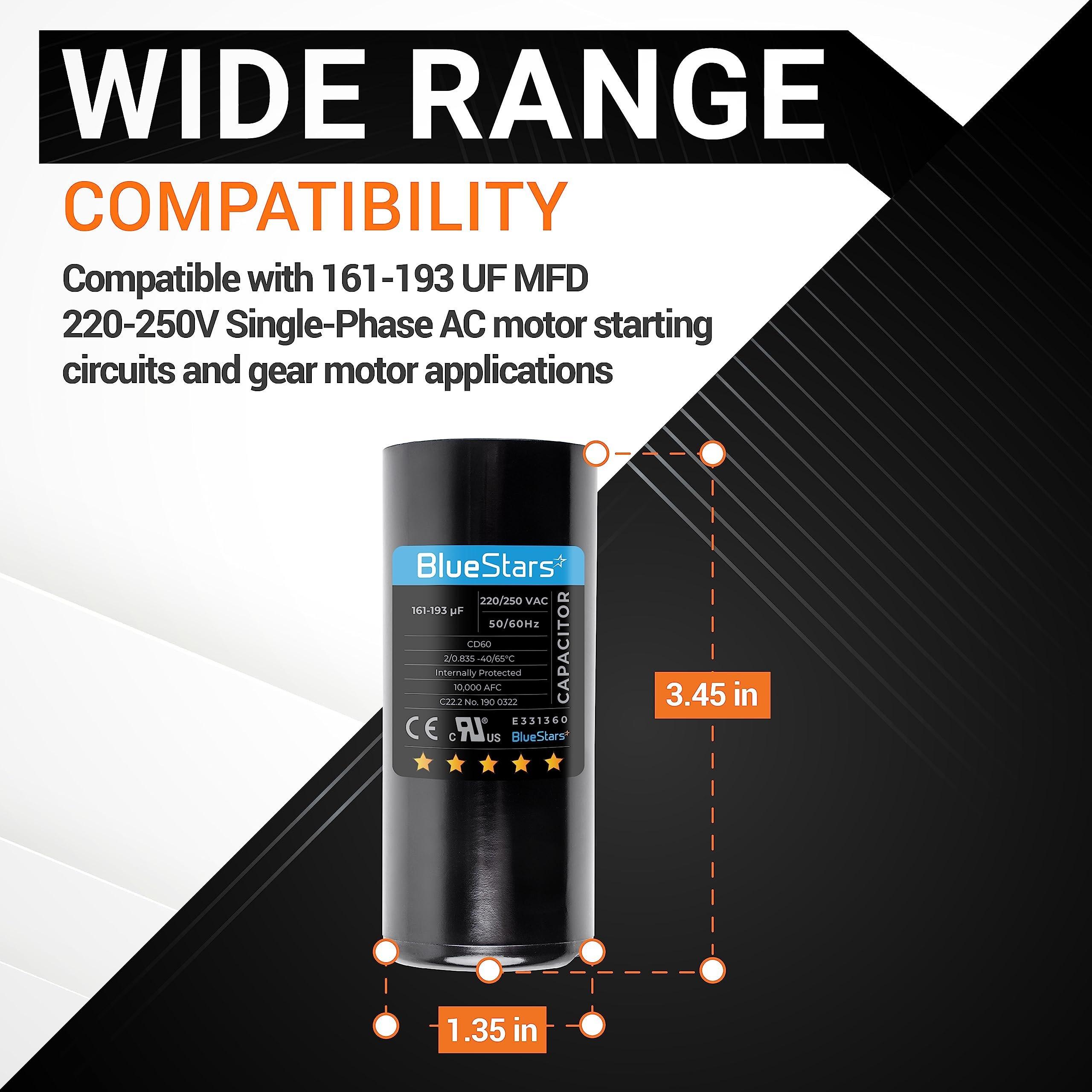 [Lifetime Warranty] 161-193 uF MFD 220-250 VAC 50/60 Hz Round Start Capacitor - Universal Fits Air Conditioners - Pack of 2 image 2