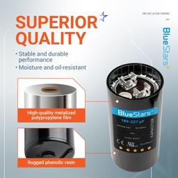 [Lifetime Warranty] 189-227 uF MFD 220-250 VAC Round Start Capacitor 50/60 Hz - Fits OEM Single Phase Motor - Pack of 2 thumbnail 4