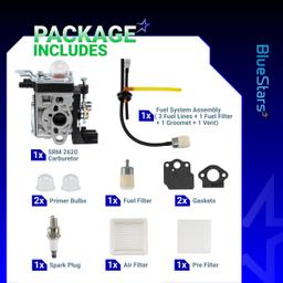 [Lifetime Warranty] SRM 2620 Carburetor - Compatible with Echo SRM-2620T SRM-2620Trimmer A021004601 26X Shindaiwa T262X thumbnail 2