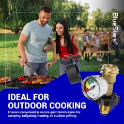 BlueStars [100% Solid Brass] 100 lb Propane Tank Adapter, POL Propane Gauge for 100 lb Propane Tank, Converts POL LP Tank Service Valve to QCC1/Type 1 - Old to New Connection Type thumbnail 7