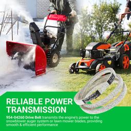 [Lifetime Warranty] 954-04260 Drive Belt 3/8'' x 34'' for MTD Craftsman Cub Cadet Troy-Bilt Snowblower 21" Walk-Behind Lawn Mower thumbnail 1