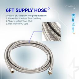 [Lifetime Warranty] Dishwasher Installation Kit, 6-Feet Supply Line with 3/8" x 3/8" Compression, 6-Feet 3-Prong Power Cord, Elbow Connectors & Adapters thumbnail 3