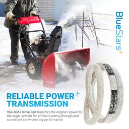 954-0367 Drive Belt Replacement - for MTD Craftsman Cub Cadet Troy-Bilt Ryobis Snowblower & Snow Thrower - 3/8" x 34.5â€ thumbnail 1