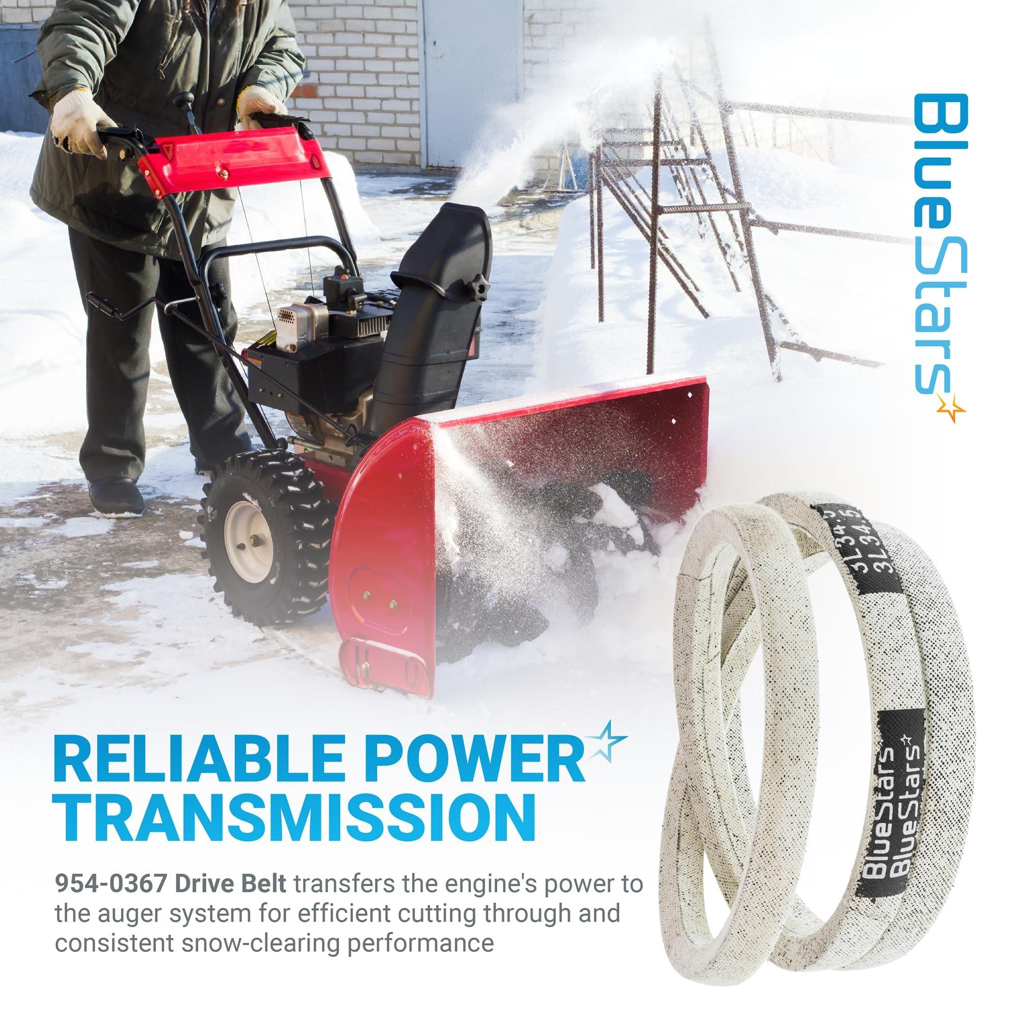 954-0367 Drive Belt Replacement - for MTD Craftsman Cub Cadet Troy-Bilt Ryobis Snowblower & Snow Thrower - 3/8" x 34.5â€ image 1