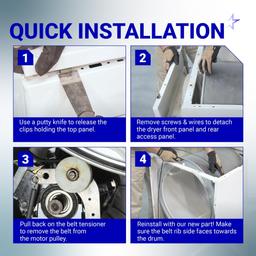 [Lifetime Warranty] WE12M29 WE03X29897 WE12M22 Dryer Belt 89.5-Inch - For GE Hotpoint Frigidaire GTD33EASK0WW GTD42EASJ2WW DBXR463ED2WW DBXR463ED1WW - Replaces 137292700 AP4565702 134163500 thumbnail 5