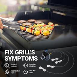 [Lifetime Warranty] 1836-13 7628 7629 Igniter Kit for Weber Genesis Grill Parts 300 Series with Front Mounted Control Panel (2011-Newer) E330 S330 Electronic Igniter, 4-Outlet Ignition Kit, Fit Weber 65946 thumbnail 5