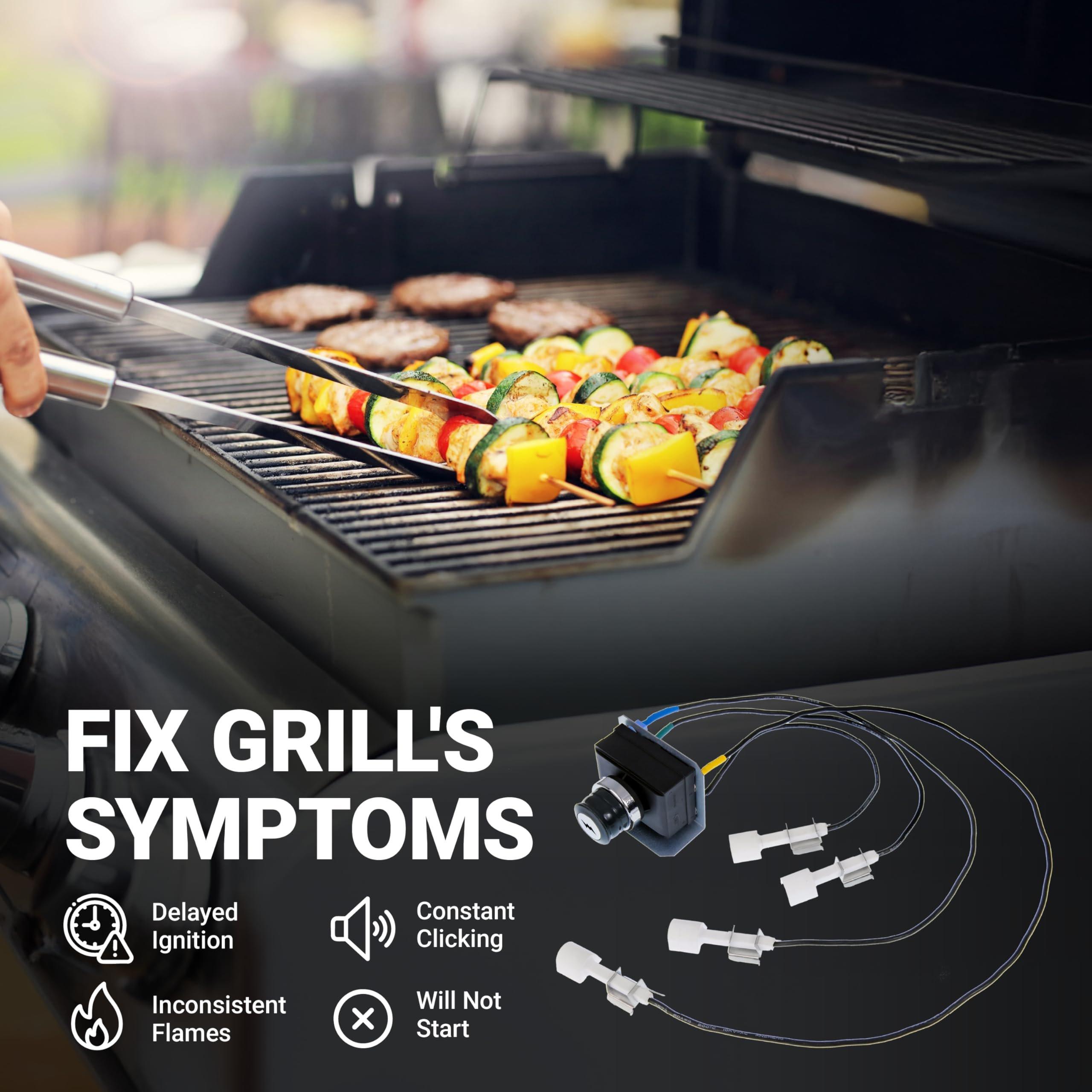 [Lifetime Warranty] 1836-13 7628 7629 Igniter Kit for Weber Genesis Grill Parts 300 Series with Front Mounted Control Panel (2011-Newer) E330 S330 Electronic Igniter, 4-Outlet Ignition Kit, Fit Weber 65946 image 5