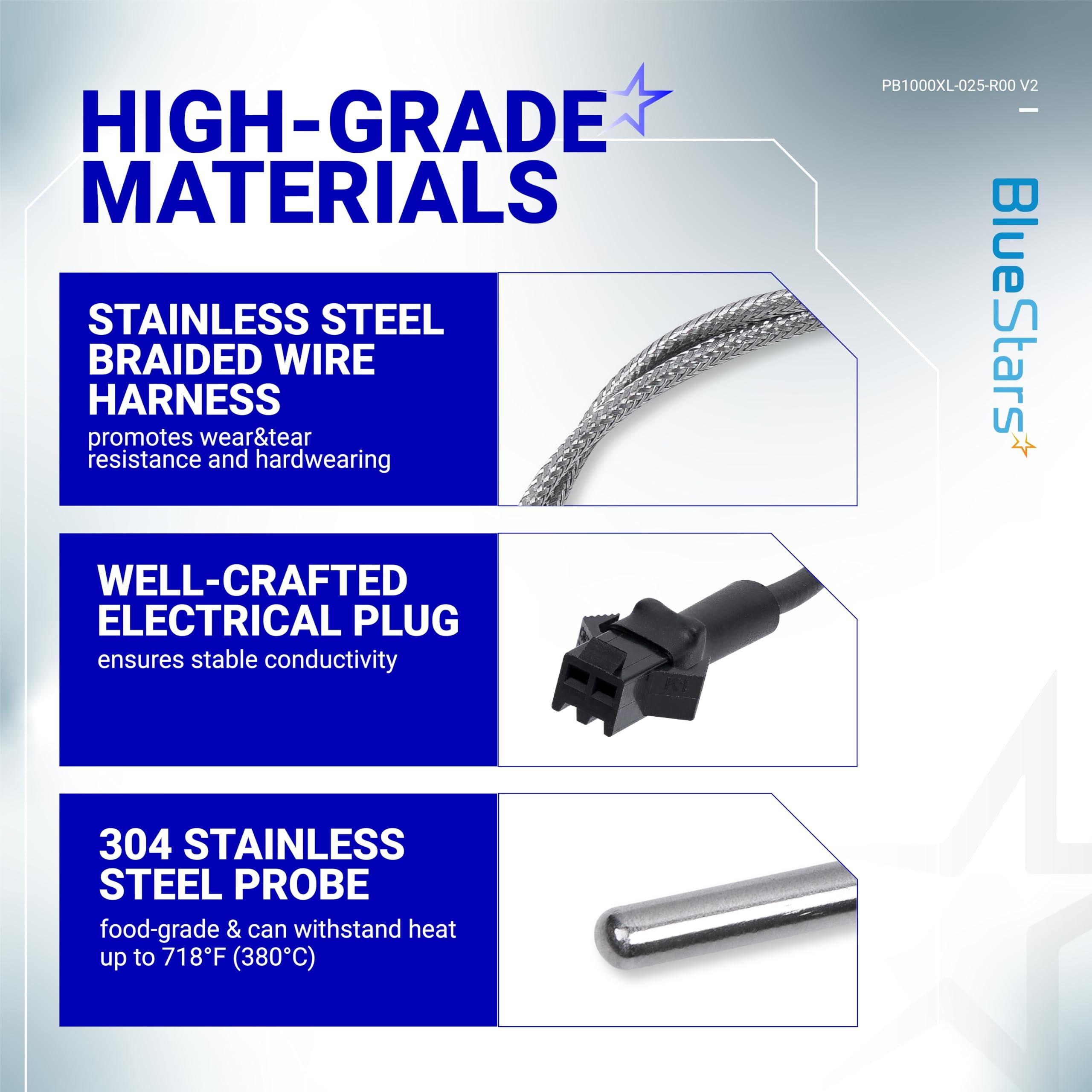 [Upgraded] BlueStars RTD Temperature Probe Sensor, Compatible with Pit Boss Pellet Grills and Smoker, Temp Probe Replacement, Meat Probe Sensor PB1000XL-025-R00 V2 (70123-AMP) image 3