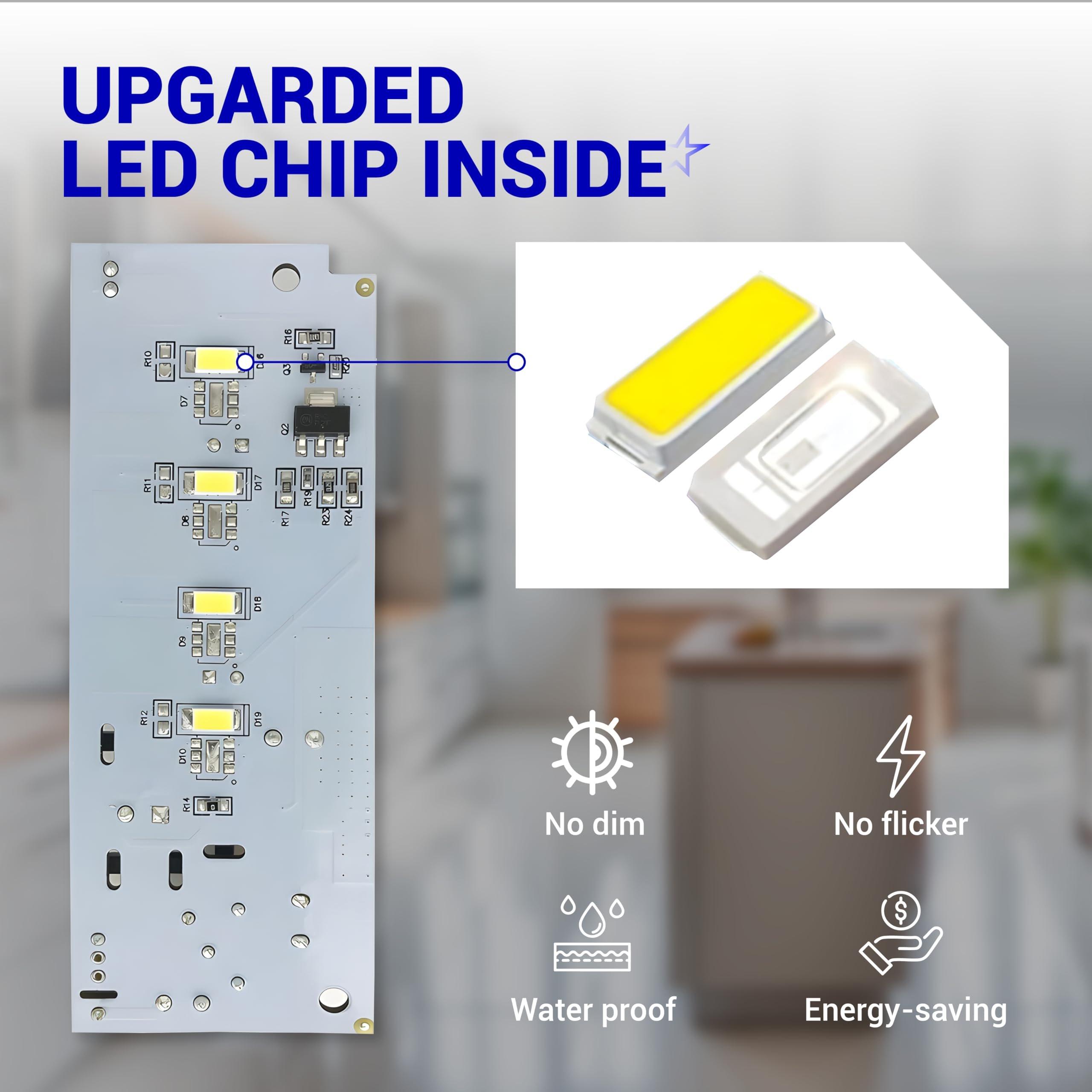 [Lifetime Warranty] 2 PCS W10515057 & 1 PCS W10515058 Refrigerator LED Light - Compatible with Whirlpool WRS322FDAB00 WRS322FDAB01 Kenmore 10651729410 10641129211 Maytag MSB27C2XAM00 MSB27C2XAW00 Refrigerator image 3