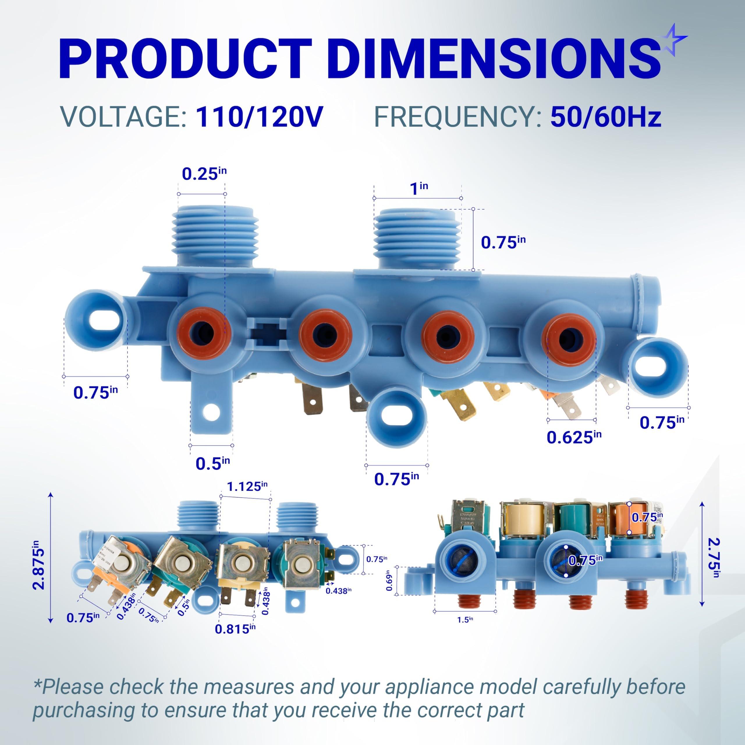 [Lifetime Warranty] WH13X26637 Water Inlet Valve - Compatible With GE Washer GTW680BSJ4WS GTW680BSJ5WS GTW685BPL0DG GTW680BSJ6WS GTW750CPL1DG GTW720BSN0WS - Replaces AP6282070 WH13X24058 4546358 PS12171559 image 1