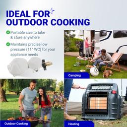 [Lifetime Warranty] 2 Stage Propane Regulator with POL - Standard P.O.L Connection and 3/8in Female Flare Fitting - Propane Tank Regulator for RV Vans Trailers Campers 100lb Tank ASME Tank Generators thumbnail 6