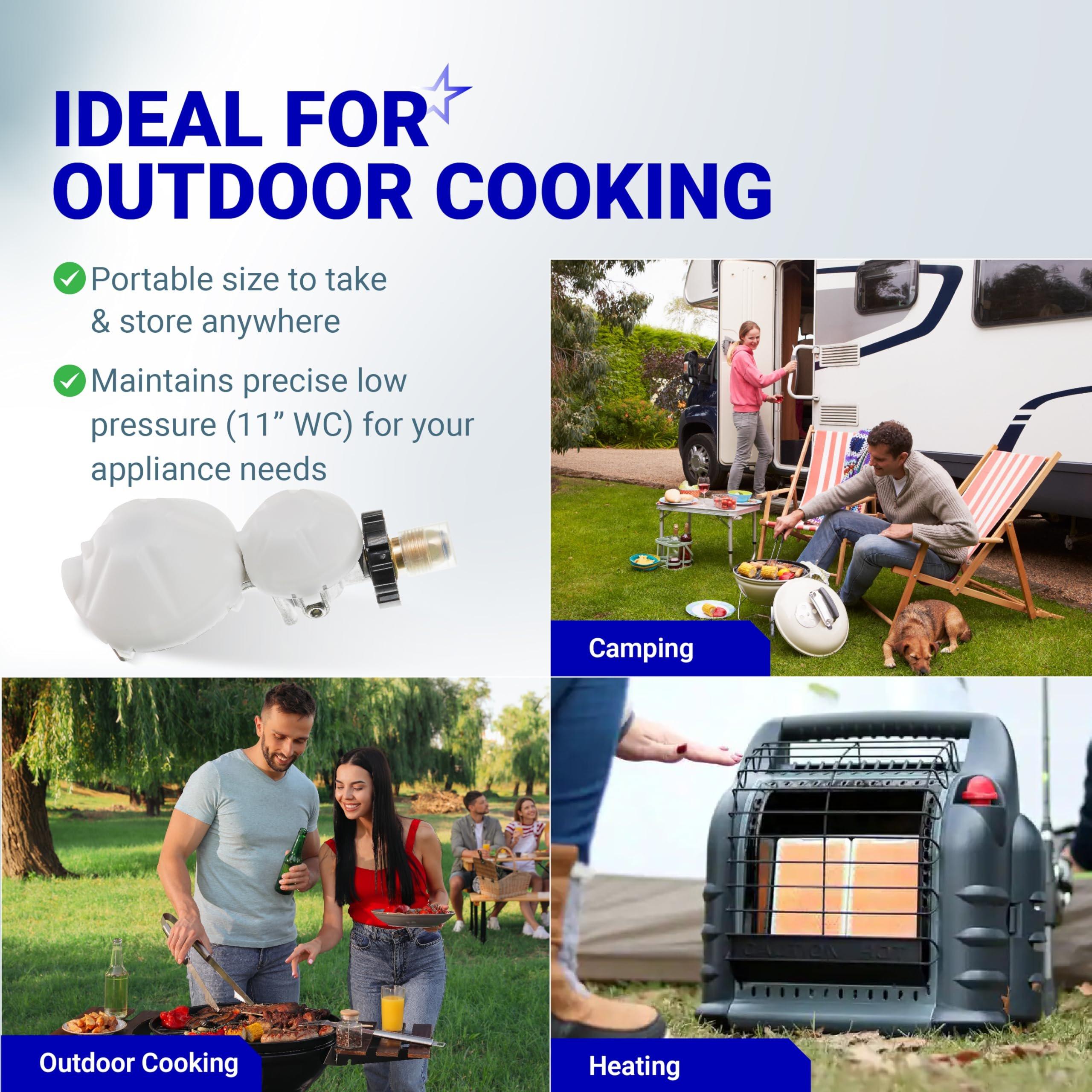 [Lifetime Warranty] 2 Stage Propane Regulator with POL - Standard P.O.L Connection and 3/8in Female Flare Fitting - Propane Tank Regulator for RV Vans Trailers Campers 100lb Tank ASME Tank Generators image 6